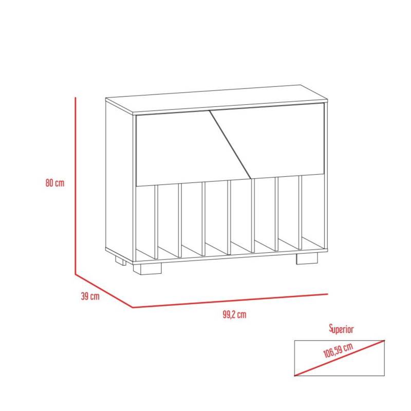 MUEBLE AUXILIAR MODULAR CON PATAS BLANCO 100 cm.