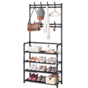 Organizador Zapatos Tipo Closet Zapatero 6 Percheros 5 Estantes Blanco