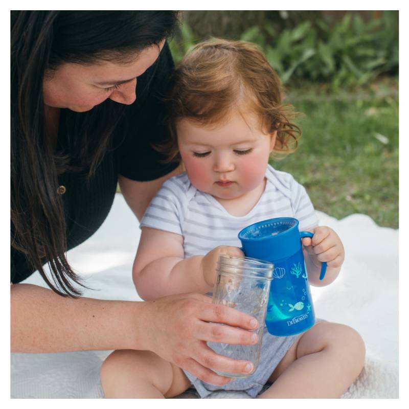 Munchkin® Miracle® 360 - Vaso para niños pequeños, 10 onzas, verde/azul, 2  unidades