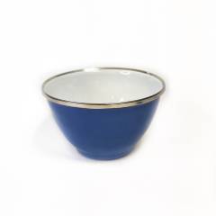 CRIOLLA - Bowl 10 cm azul borde metalico Peltre.