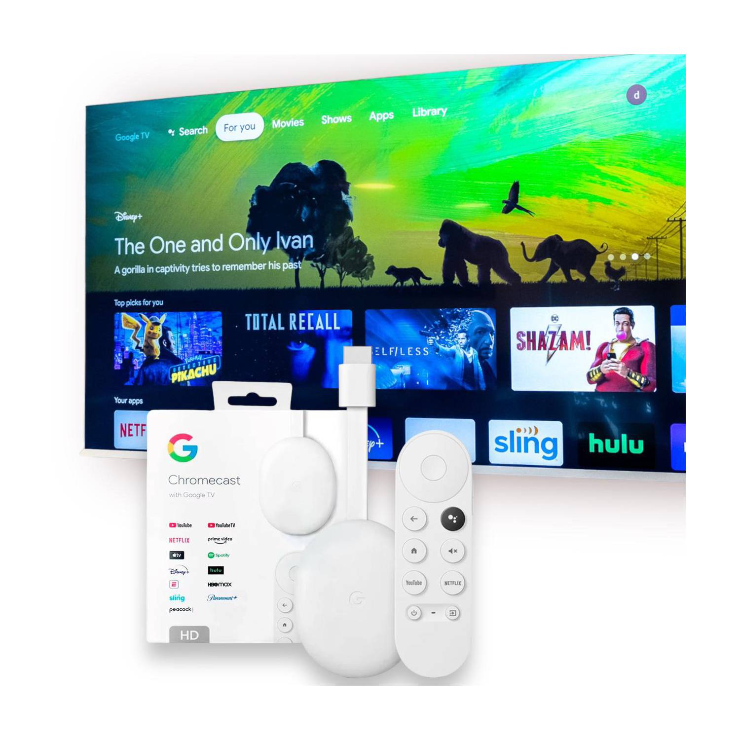 Google Chromecast Tv 4Gen Última Versión Full HD Control Voz Blanco