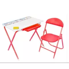 PRODEHOGAR - Escritorio para niños mesa y silla set kínder rojo