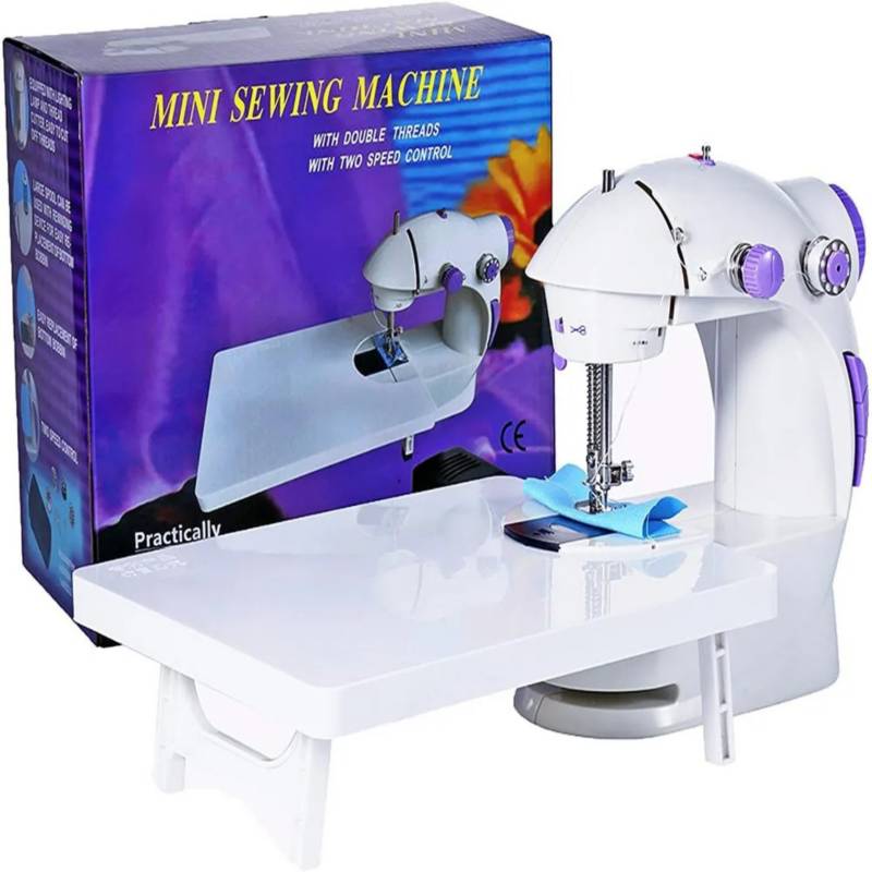 Mini máquina de coser, mini máquina de coser con mesa extensible, máquina  de coser portátil liviana para principiantes, máquina de coser portátil de