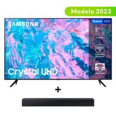 SAMSUNG - Combo TV Samsung 50CU7000 4K-UHD LED Plano Smart TV  Barra de sonido Samsung HW-C400