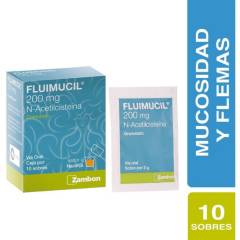 ZAMBON - Fluimucil 200 Mg Sabor Naranja Mucosidad Y Flemas x 10 Sobres