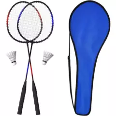 GENERICO - Set Raquetas X 2 Badminton + 2 Gallitos Volantes + Estuche