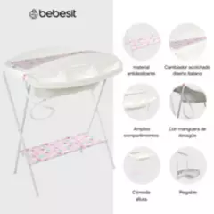 BEBESIT - Bañera Bebe Marca Bebesit Gaviota Rosa