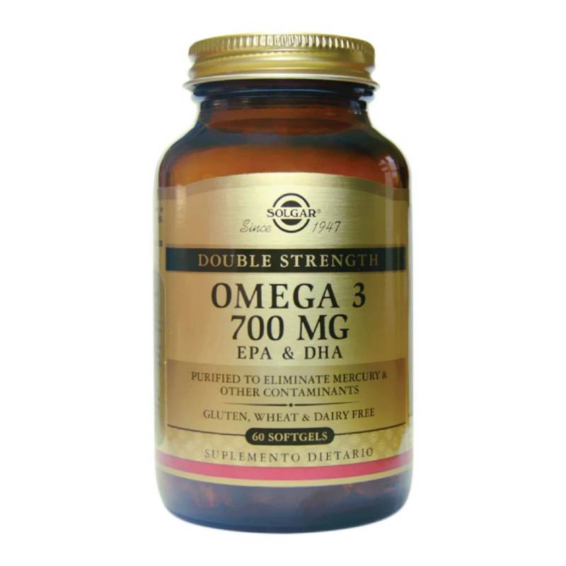Solgar Double Strength Omega 3 700 mg - 60 cápsulas blandas - Soporte para  la salud cardiovascular, articular y celular - Sin OMG, sin gluten - 60