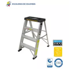 ESCALERAS DE COLOMBIA - Escalera Aluminio Tijera 3 Pasos / 0.90 Metros 102 Kg.