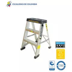 ESCALERAS DE COLOMBIA - Escalera Aluminio Tijera 2 Pasos / 0.60 Metros 102 Kg.