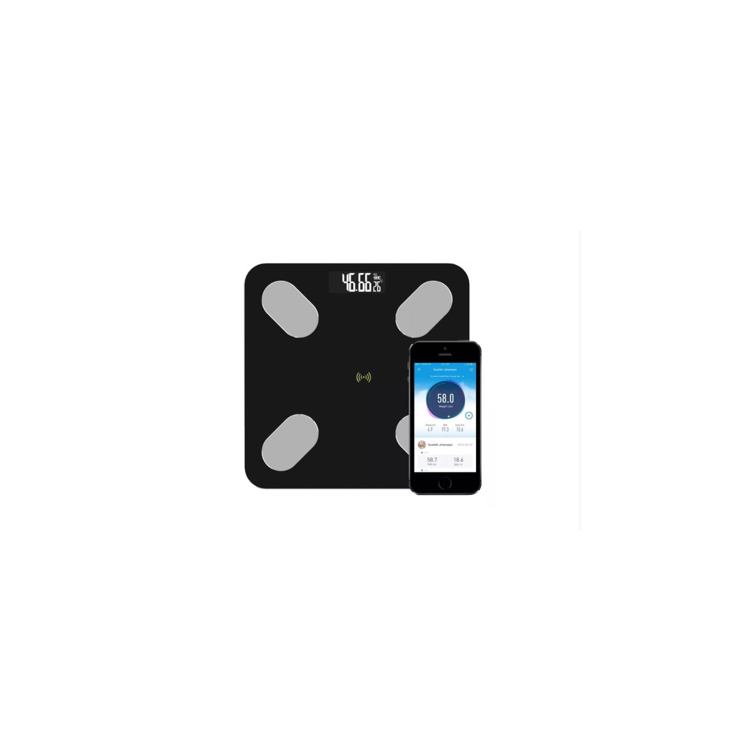 Bascula Inteligente Pesa Bluetooth Vidrio Templa Digital App blanco  GENERICO