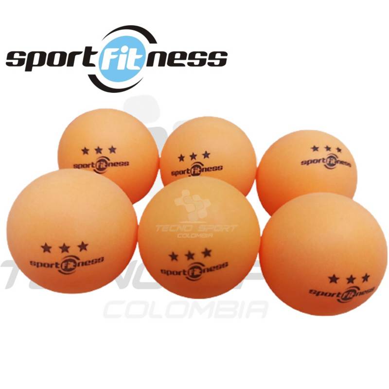 Pelotas Ping Pong Sport Fitness 3 Estrellas Caja X 6 Unidade
