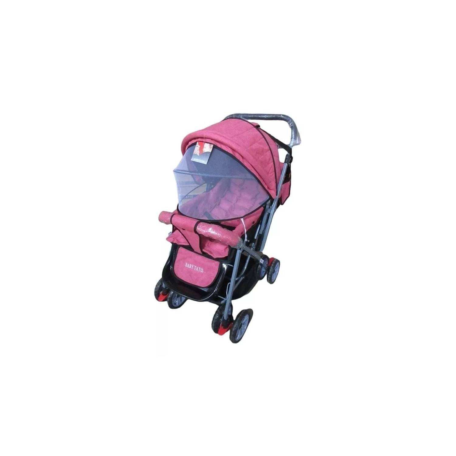Coche para bebé 4 ruedas con porta bebe negro/rosado Spectrum –