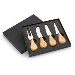 GENERICO - Set de cuchillos para quesos - en roble y acero - landik