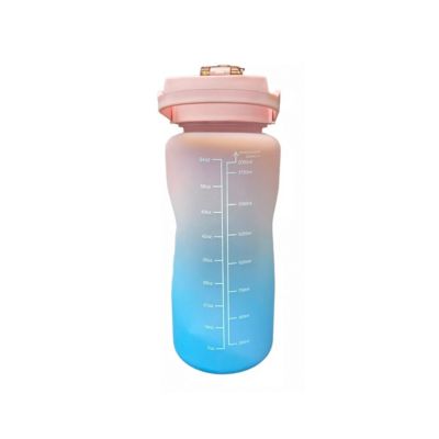 Termo Botella de Agua Motivacional con Pitillo 2 Litros Rosa Pálido