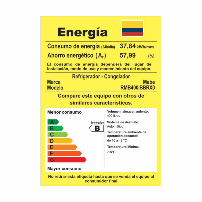 Nevera Convencional 210 Lts. Brutos Grafito MABE - RMU210NACG1