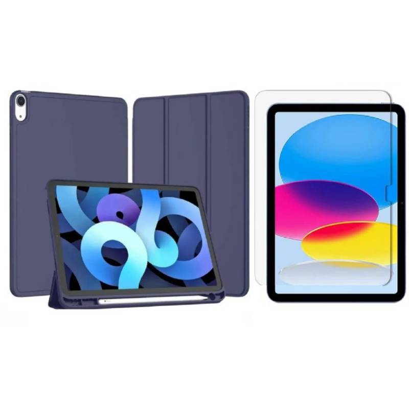 Forro smart case con soporte de lapiz + vidrio ipad 10 generación 10.9  GENERICO