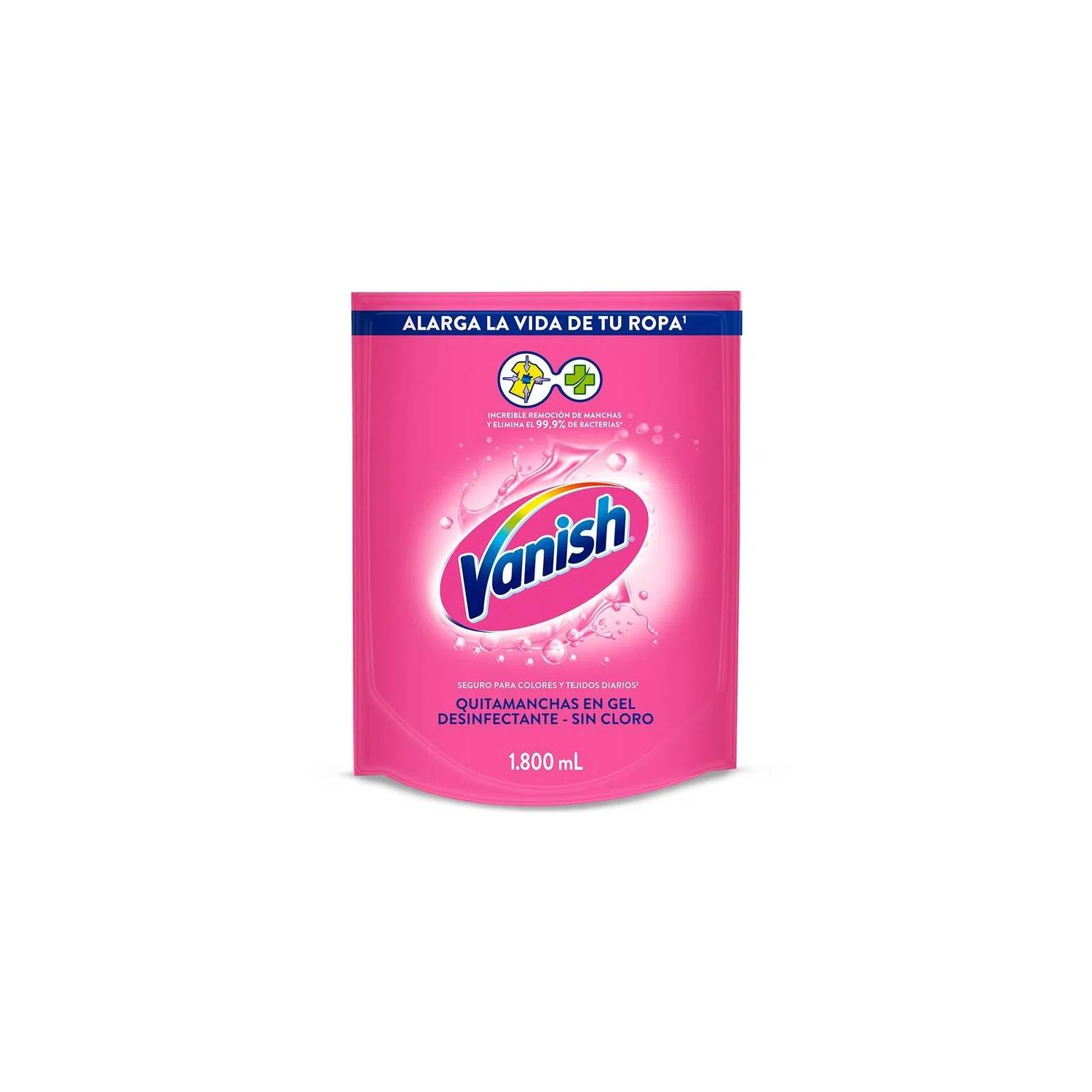 VANISH QUITAMANCHAS LIQUIDO DOY PACK X 450 ML ROSADO