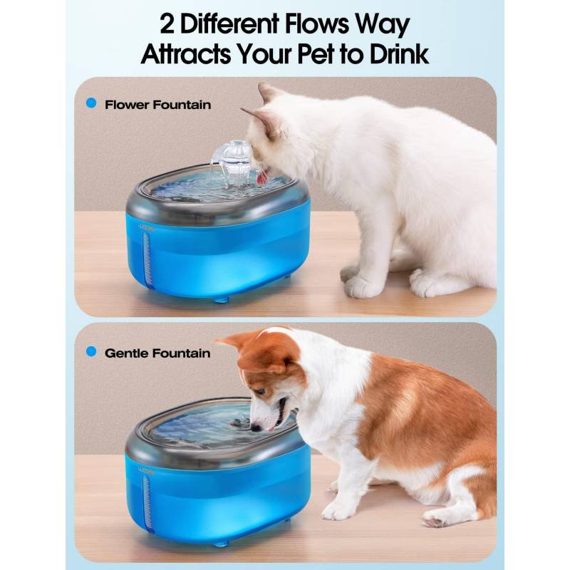 Fuente Agua Bebedero Eléctrico Alimentador Gatos Perros Azul 3LT