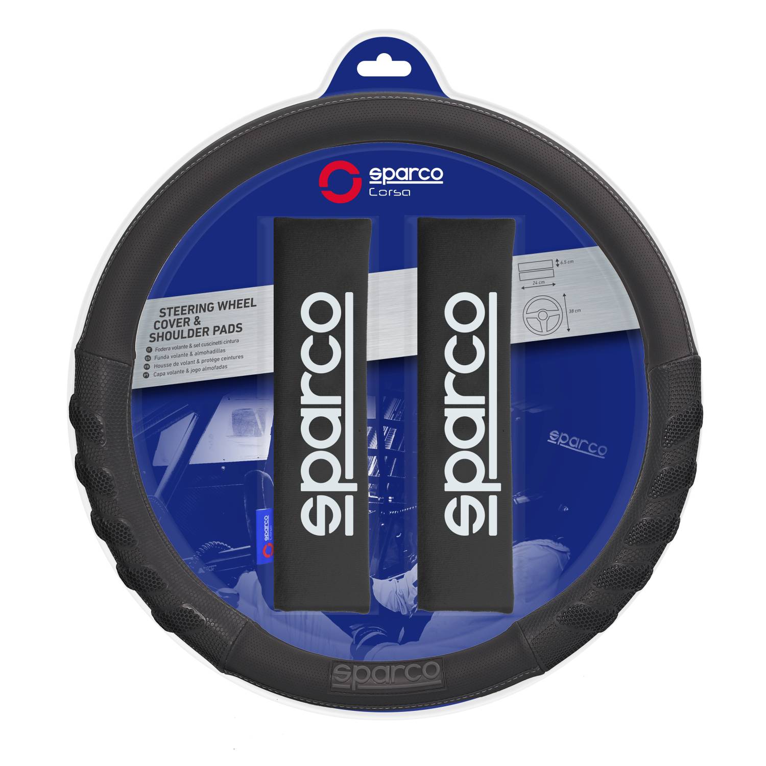 Set Cubre Volante Cubre Cinturon Seguridad Sparco SPS107BK SPARCO