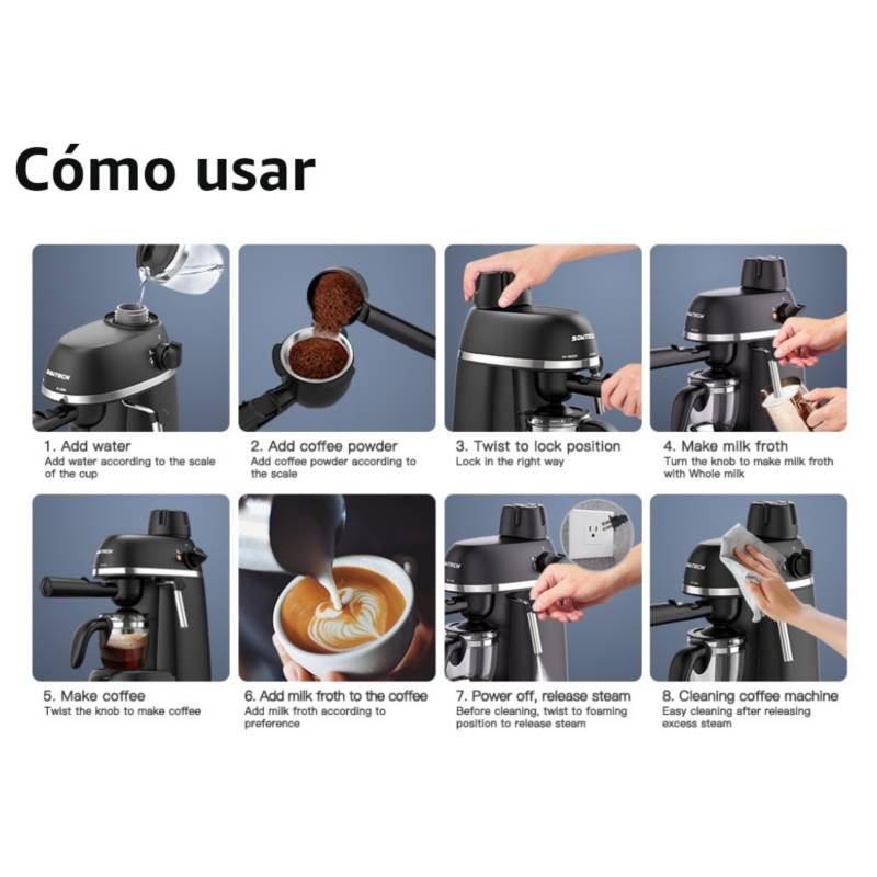Maquina De Cafe Expresso y Cappuccino Con Espumador De Leche Para