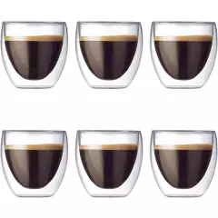 GENERICO - Vaso Doble Fondo Café o Bebida Caliente - X6 Unidades - Capacidad 80ml