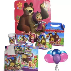 GENERICO - Piñata y decoracion de masha y el oso para fiesta de cumpleaños