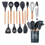 Set 12 Utensilios De Cocina Silicona Resistente Calor – Verde Pistacho –  Schaffhausen