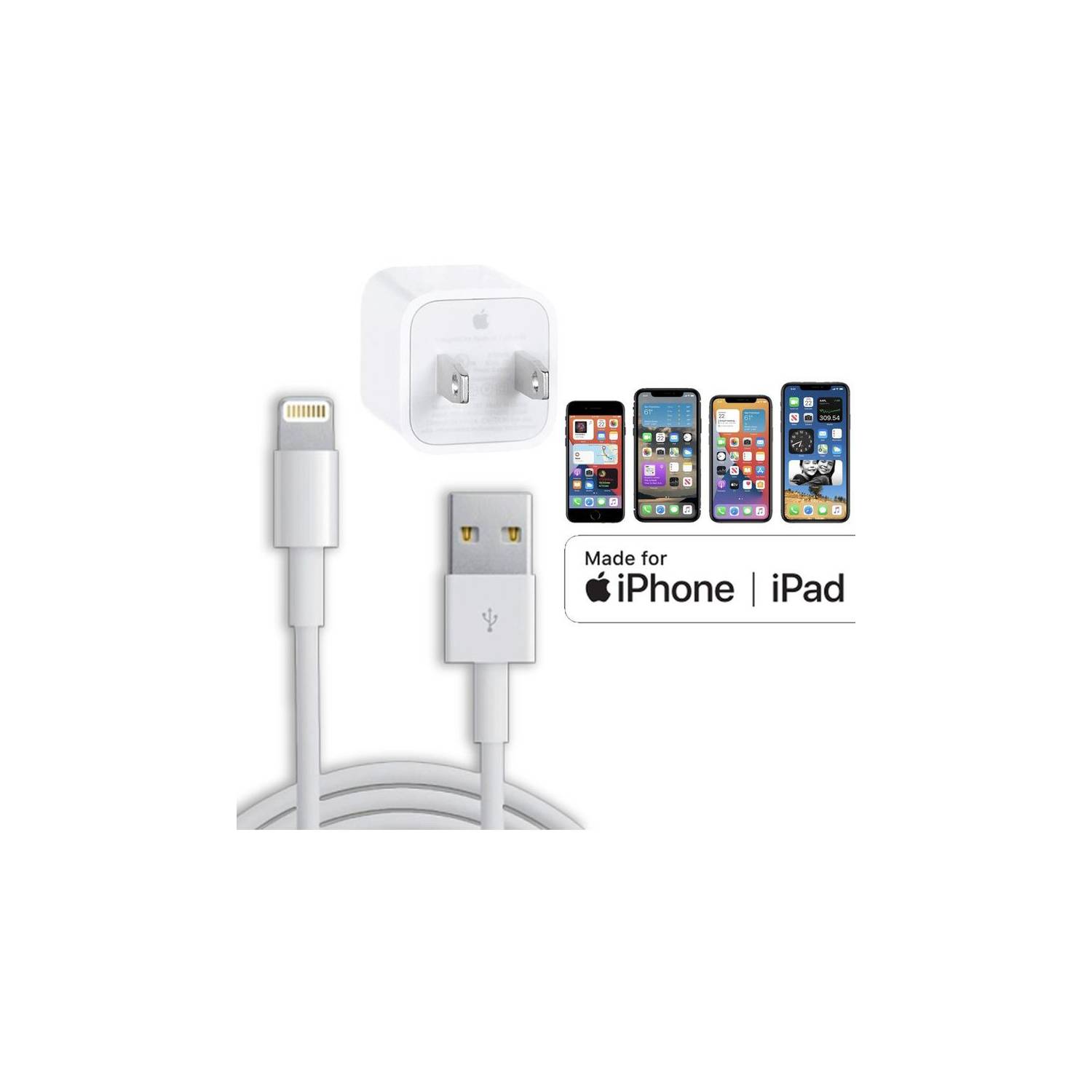 Cargador para ¡Phone 7 + cable lightning, usb, apple, carga rápida GENERICO