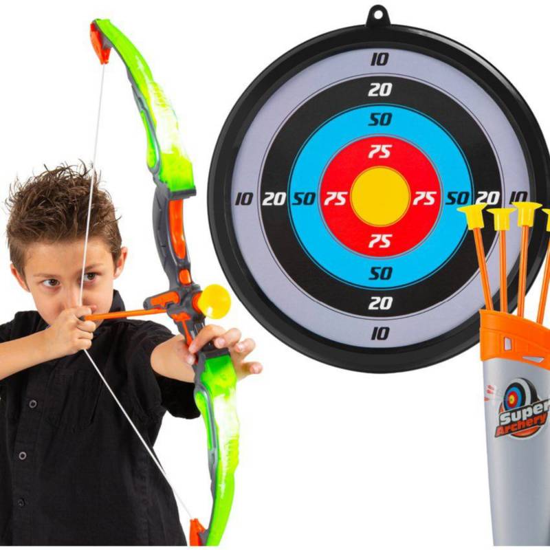 Juego de arco de tiro con arco y flecha para niños y niñas, juguete con 3