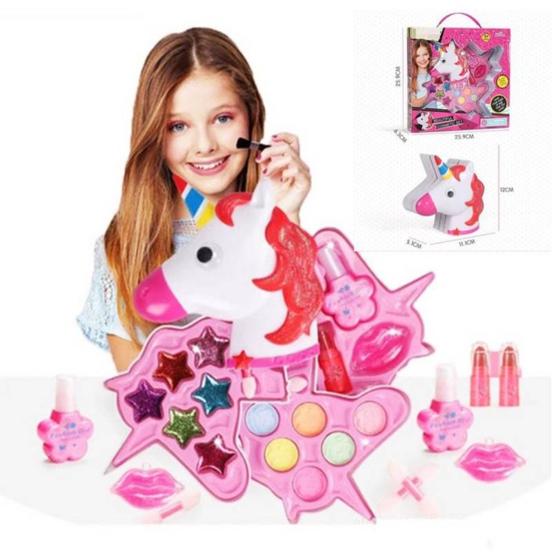 Kit maquillaje para niñas portatil de unicornio juguete UNICORN