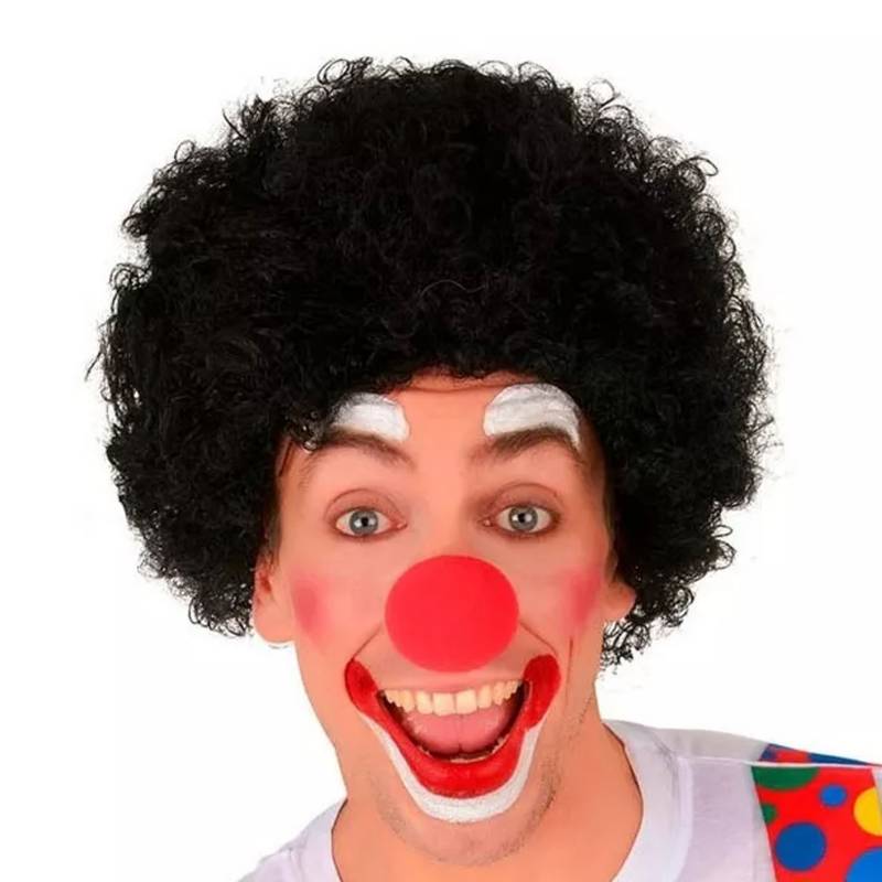 Peluca Afro Payaso Colores Nariz Disfraz Hallowen GENERICO