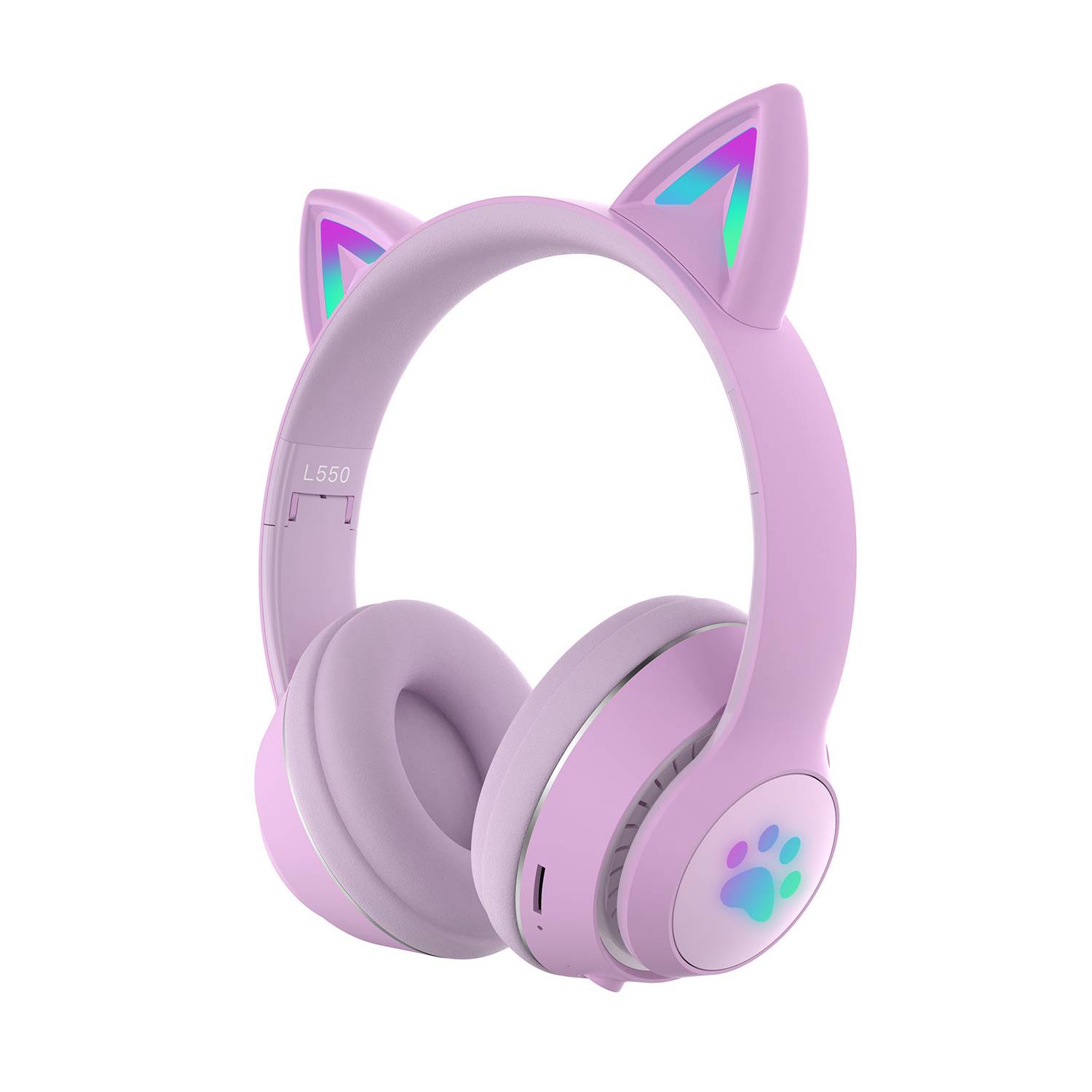 Audifonos para niña con orejas de gato iluminadas bluetooth CAT MAGIC
