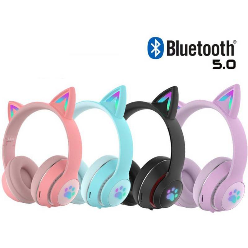 Audifonos Para Niña Nina Con Orejas De Gato Bluetooth Inalambricos  Recargables