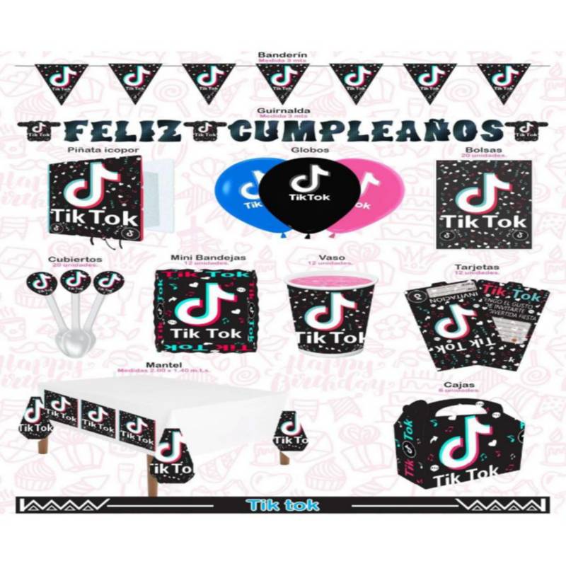 Kit decoración cumpleaños Tik Tok