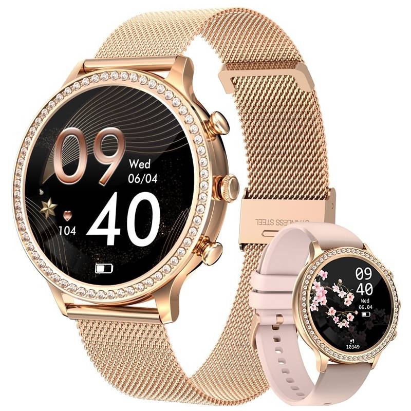 Reloj Inteligente Mujer Smartwatch Llamadas Bluetooth LIGE Dorado