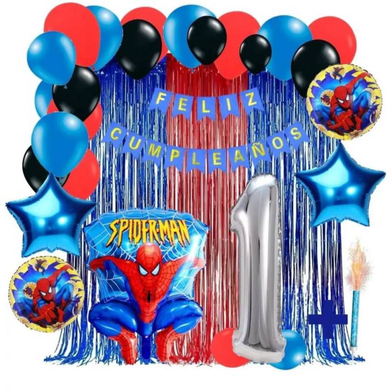Kit De Decoración Globos Fiesta Cumpleaños Spiderman