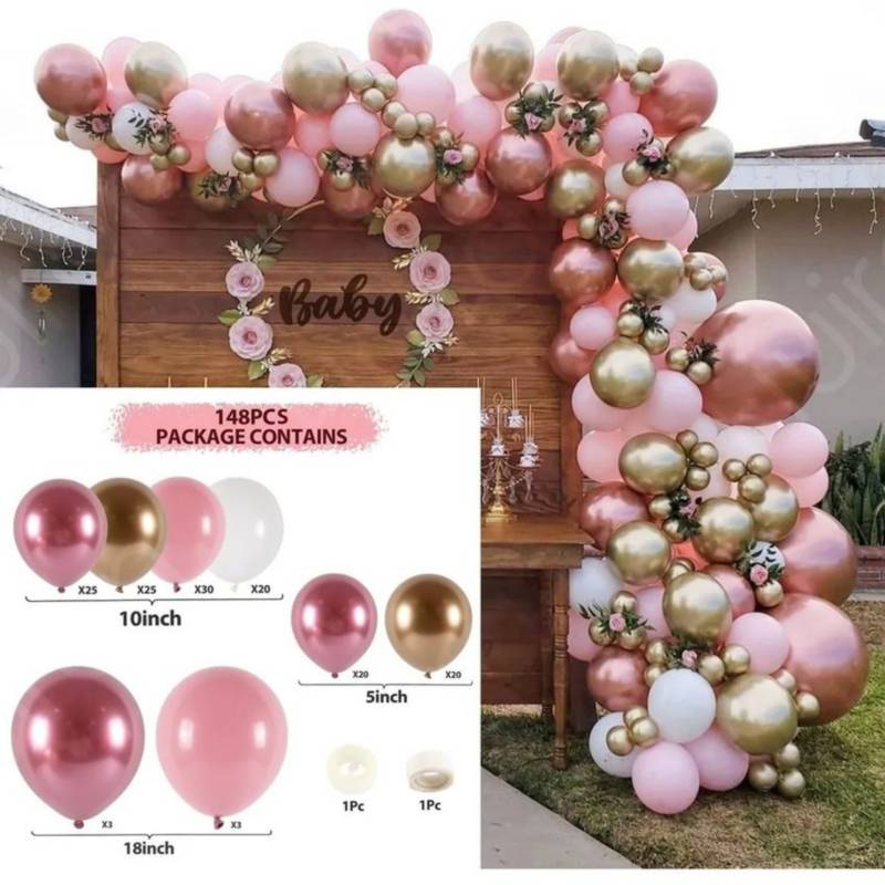 Decoracion arco globos palo rosa boda grado cumpleaños GENERICO