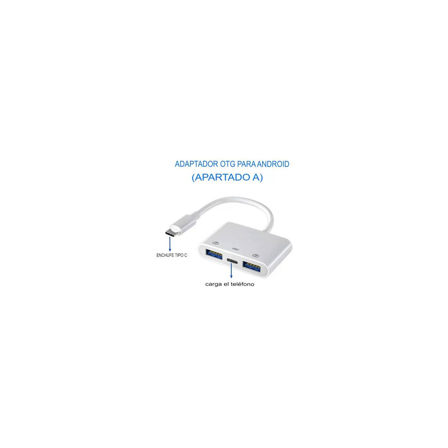 Cable OTG Blanco Micro Usb a USB para Móvil y Tablet Android