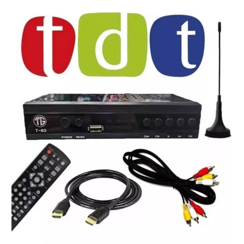 RECEPTOR TDT TV Digital Terrestre Hd Dvb-T2 Hdmi 3Xrca Coaxial Rf