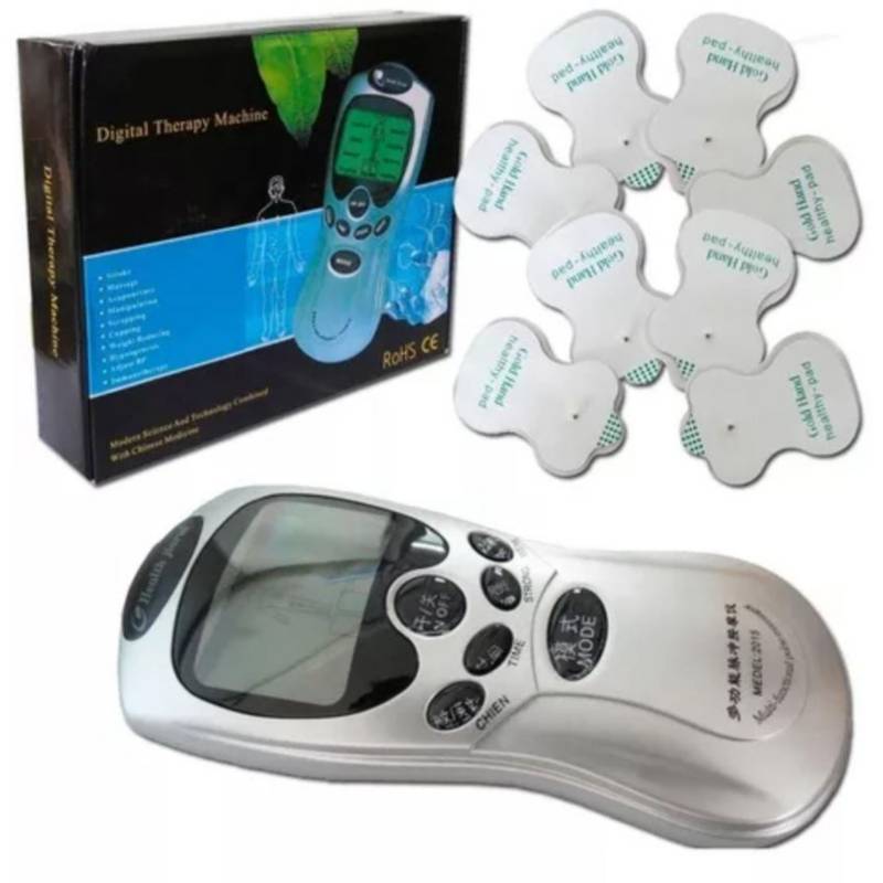 Electroestimulador Tens Digital Therapy 8 Parches Gimnasia