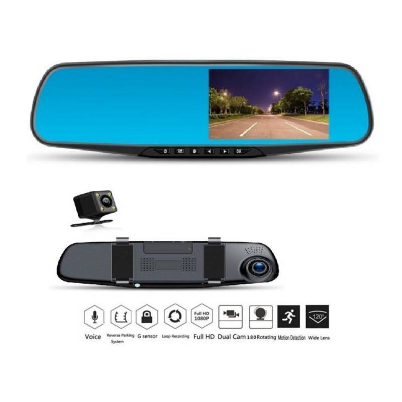 ESPEJO RETROVISOR™ CON CÁMARA DELANTERA + TRASERA – ShopyFast