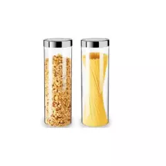 GENERICO - Kit 2 frascos de vidrios envase de vidrio recipiente hermético 1.65l
