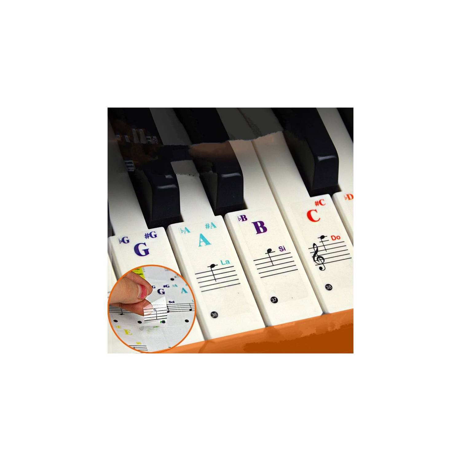 Pegatinas para teclado de piano transparente beat GENERICO