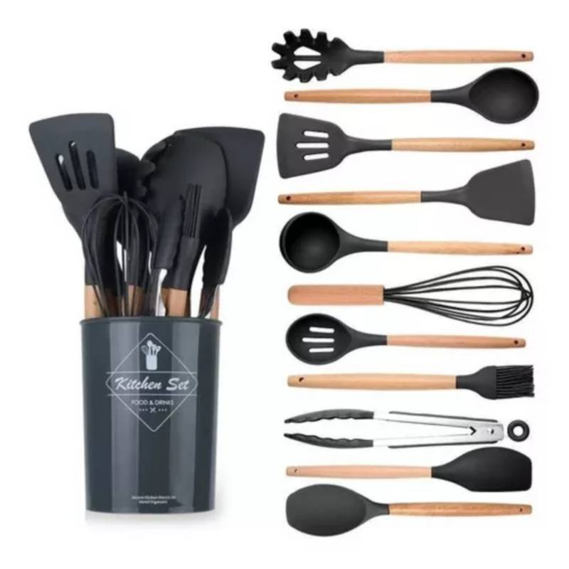 Kit de cucharas utensilios de cocina para antiadherentes GENERICO