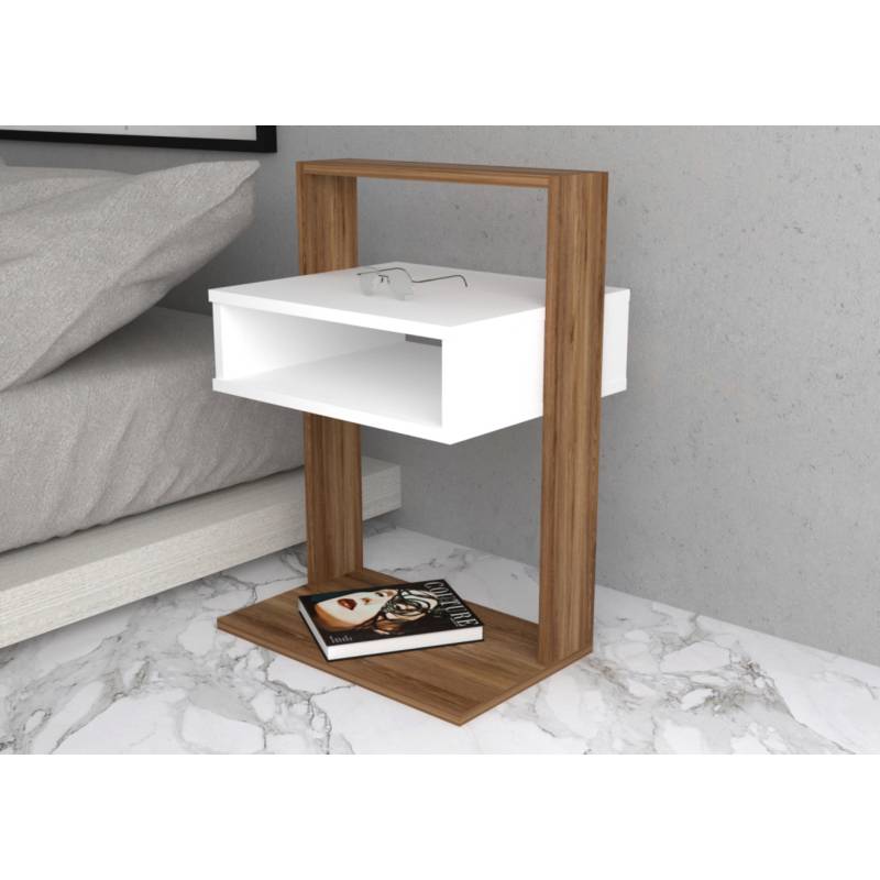 Mesa de noche Flotante SKY MN502 Roble Blanco