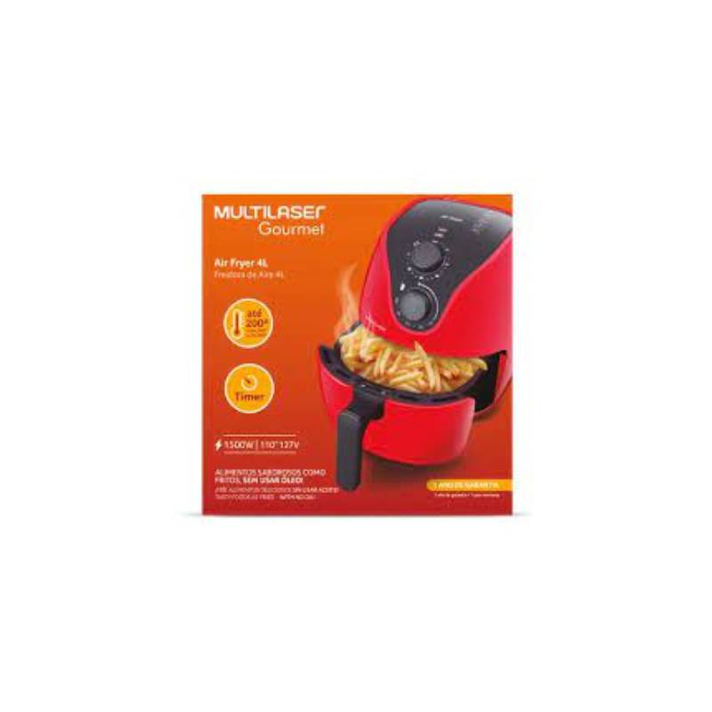 Freidora de aire con rejilla 4L 1500W 127V- Air Fryer 4L Black