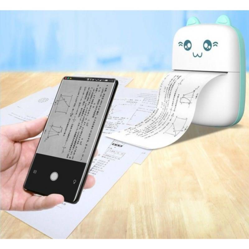 Mini impresora de etiquetas de gatos y osos, impresora térmica