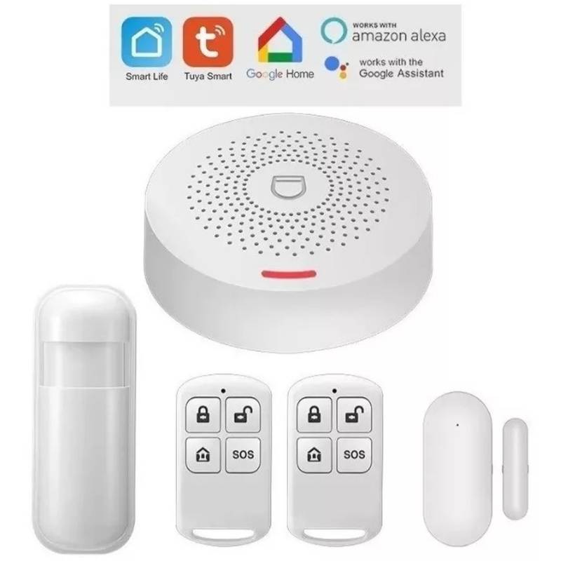 Kit Alarma Wifi Con Sensor Puerta + Movimiento + 2 Controles GENERICO