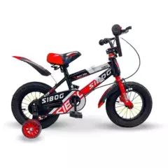 GENERICO - Bicicleta Infantil Aro 12 Roja con Rueda de Aprendizaje